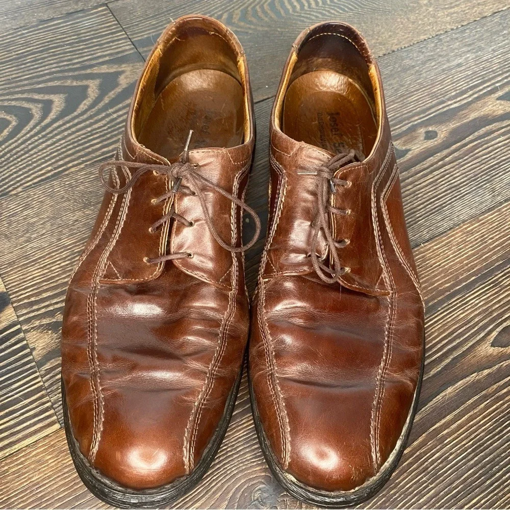 JOSEF SEIBEL LEATHER MENS SZ 47/13 DRESS SHOE OFFICE CHURCH CLASSIC RUBBER‎ SOLE
